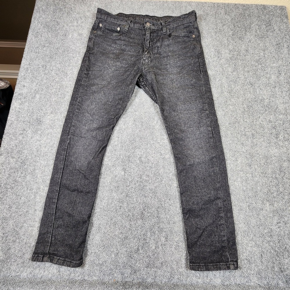 Levis 510 Skinny Fit Jeans Mens W36 L32 Washed Black Denim 05510-1057 - Picture 1 of 5